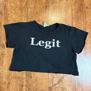 faded French Pastry "Legit" crop top w/ white lettering front & back. Item 508